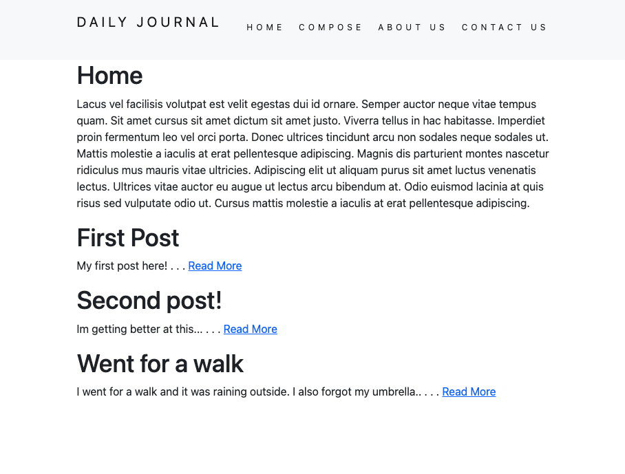 Journal made using EJS